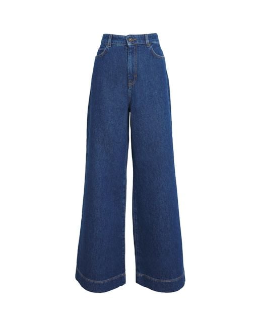 Weekend by Maxmara Blue Wide-Leg High-Rise Jeans