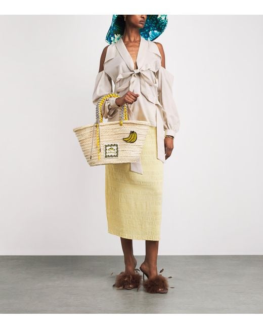 ALÉMAIS Metallic Medium Woven Mona Basket Bag