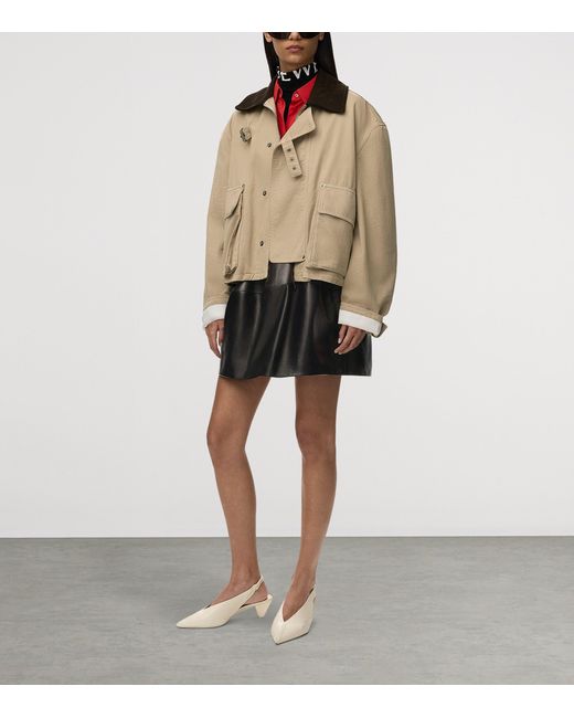 Loewe Natural Cotton-Suede Cropped Parka