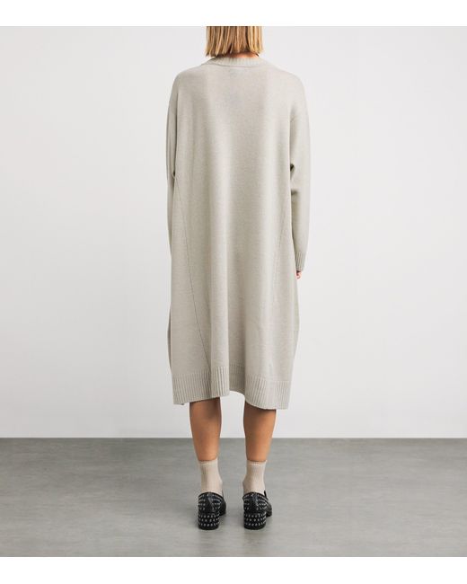 Eskandar Gray Cashmere A-Line Sweater Dress