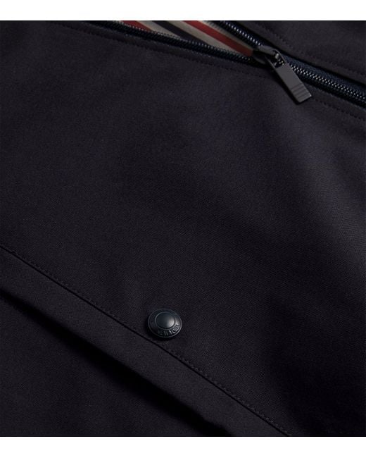 Thom Browne Blue Wool 4-Bar Stripe Bomber Jacket for men