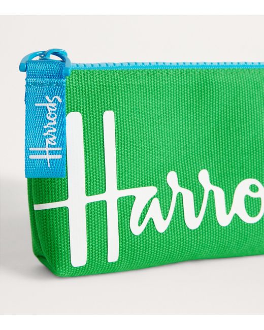 Harrods Green Cotton Logo Coin Purse