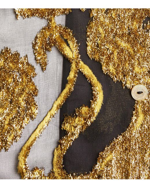 Olivia Von Halle Metallic Silk-blend Casablanca Noble Pyjama Set