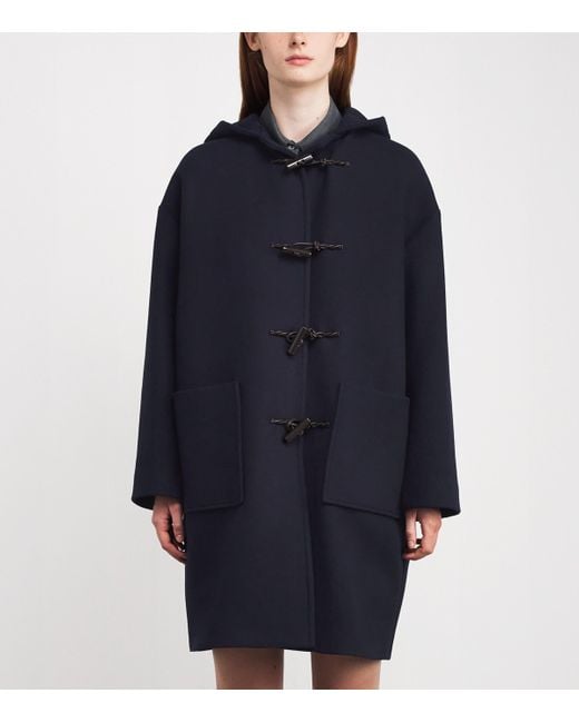 MAX&Co. Blue Wool-Blend Duffle Coat