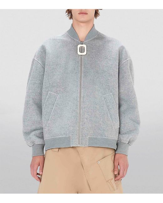 J.W. Anderson Gray Wool Bomber Jacket for men