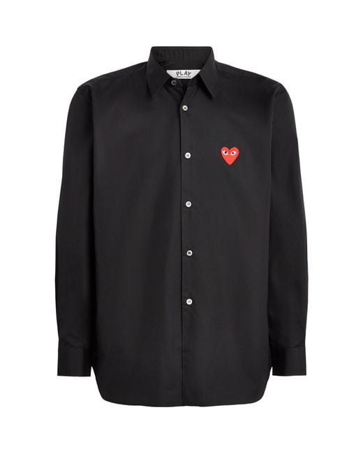 COMME DES GARÇONS PLAY Black Long-Sleeve Heart Shirt for men