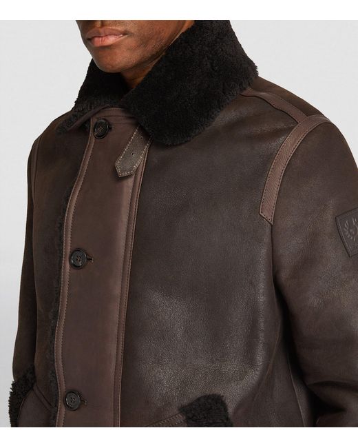 Belstaff Brown Lambskin Shearling-lined Jacket for men