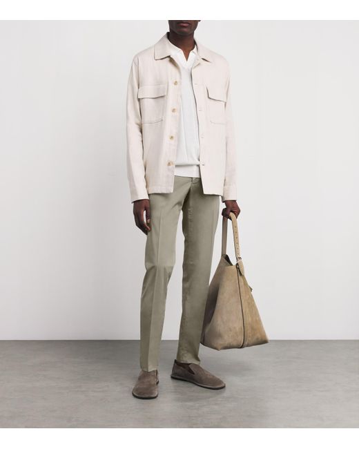 Slowear Gray Cotton Royal Batavia Slim Chinos for men