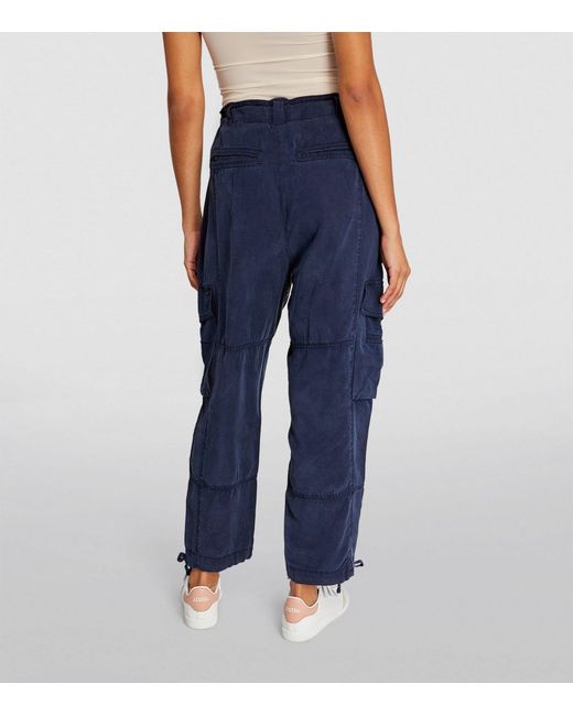 Polo Ralph Lauren Blue Linen-cotton Cargo Trousers