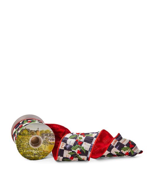 Mackenzie-Childs Red Courtly Check Holly Ribbon Roll