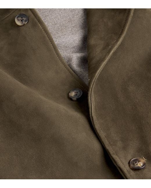 Jacob Cohen Green Suede Trucker Jacket for men