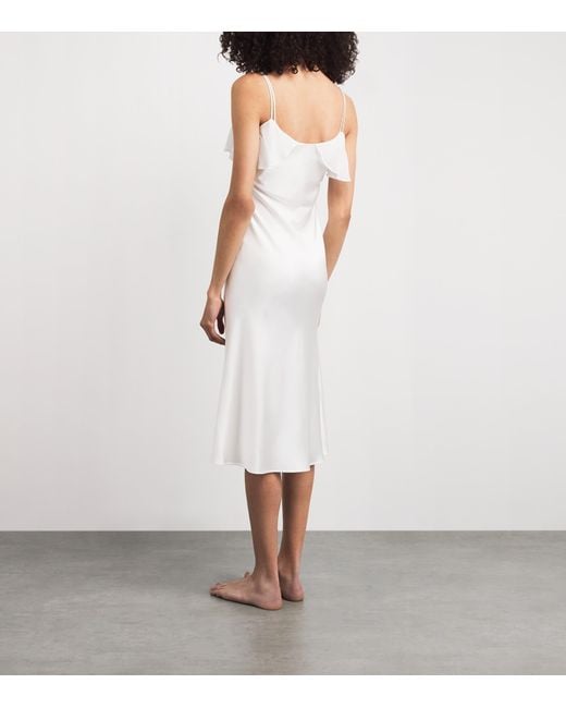 Manitu White Mulberry Silk Aurora Midi Slip Dress