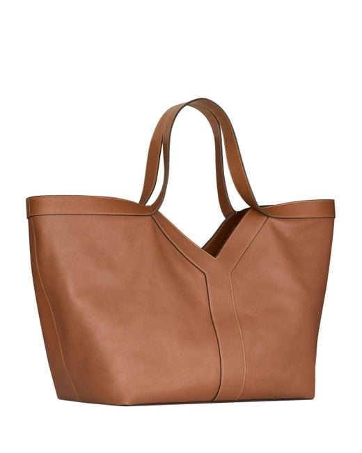 Saint Laurent Brown Y Tote Bag