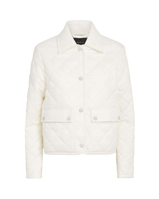 Kiton White Cashmere Quilted Down Jacket