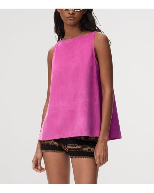 Loewe Pink X Paula's Ibiza Leather Anagram Tank Top