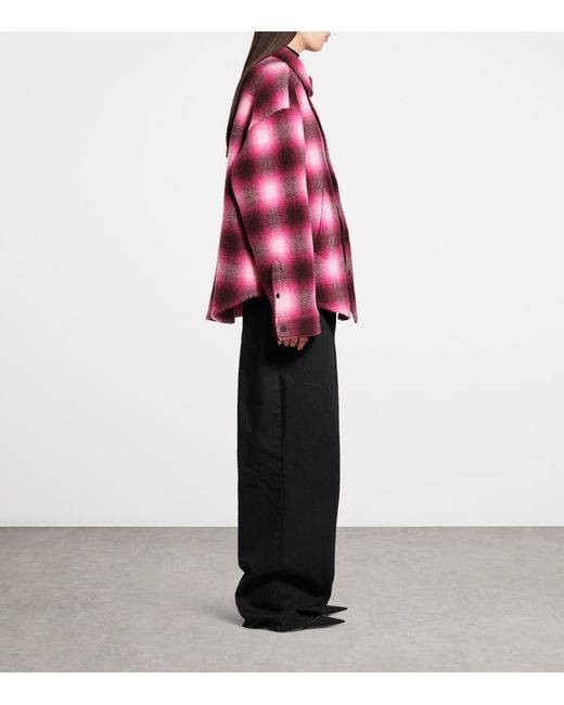 Balenciaga Red Wool Plaid Jacket