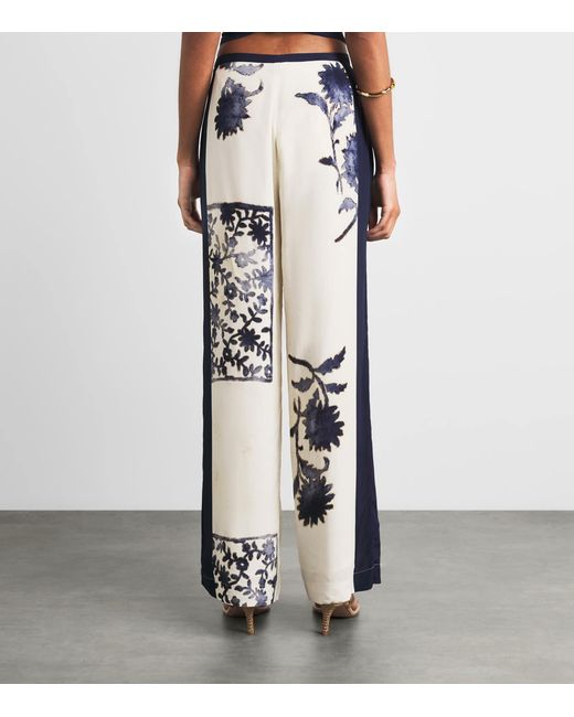 Sir White Philippa Printed Wide-Leg Trousers