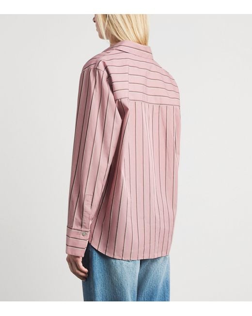 Vince Pink Cotton Stripe Shirt
