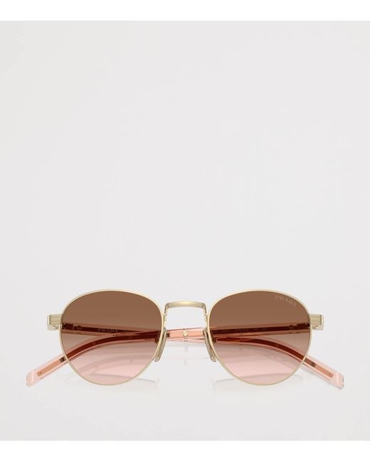 Prada Brown Steel Phantos Sunglasses