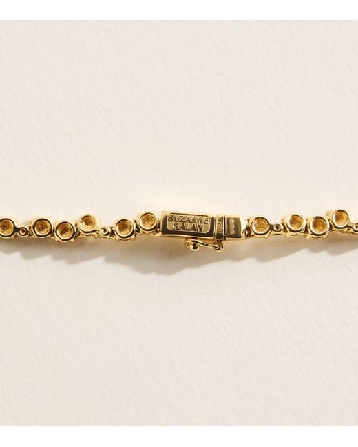 Suzanne Kalan Metallic And Round Diamond Deco Tennis Necklace