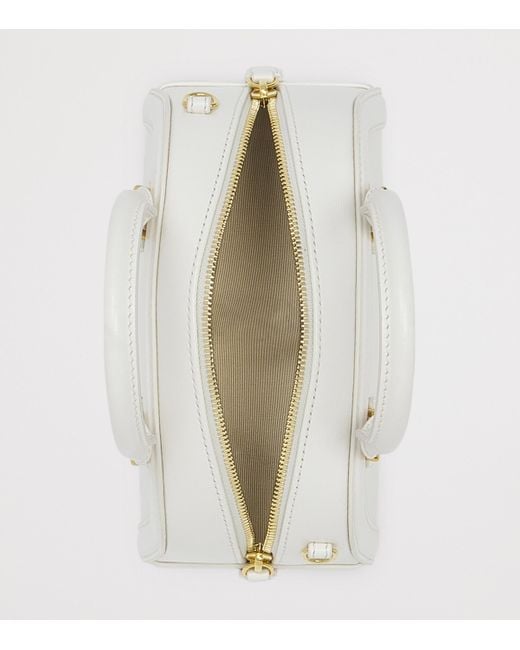 Alexander McQueen White Mini Leather Birdee Boston Cross-Body Bag