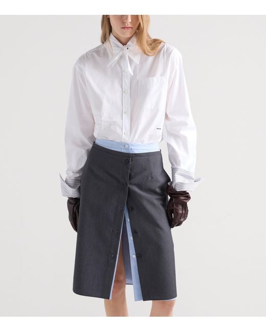 Prada White Cotton Poplin Shirt
