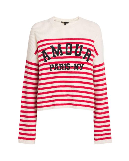 Maje Red Wool-Blend Amour Sweater