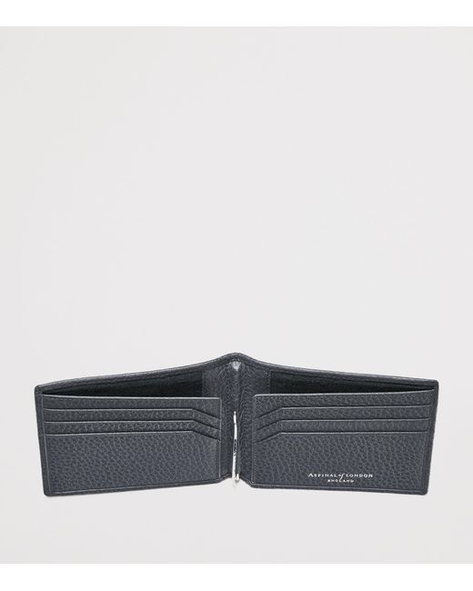 Aspinal Gray Leather Classic Bifold Wallet for men