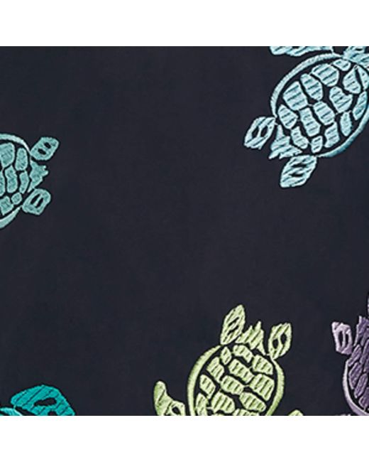 Vilebrequin Blue Embroidered Turtle Mistral Swim Shorts for men