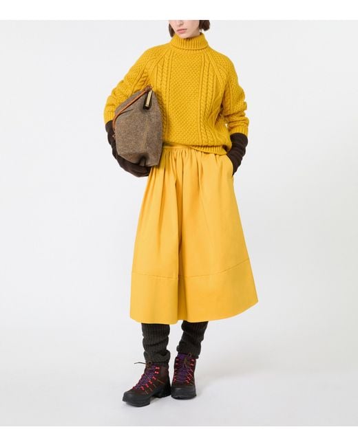 Weekend by Maxmara Yellow Wool-Blend Rollneck Sweater