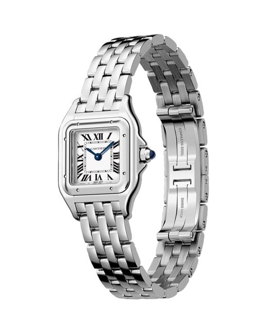 Cartier White Small Stainless Steel Panthère De Watch 22mm