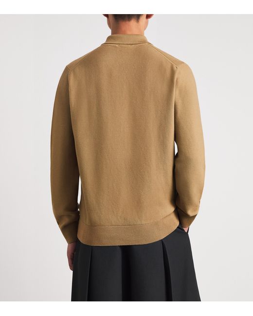 Lacoste Brown Cotton Piqué Polo Sweatshirt for men