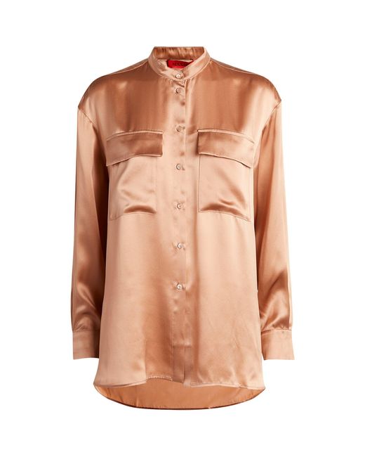 MAX&Co. Brown Silk Shirt