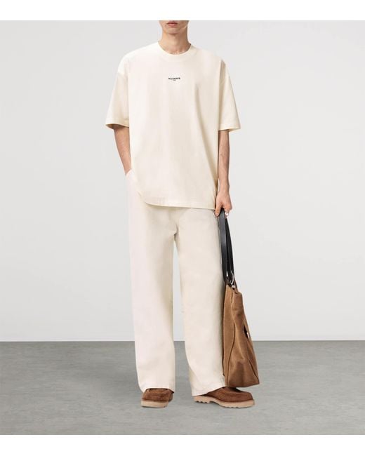 AllSaints White Organic Cotton Mikro Oversized T-Shirt for men