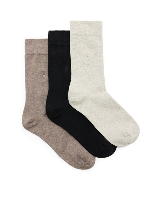 AllSaints Black Adan Ramskull Socks (pack Of 3) for men