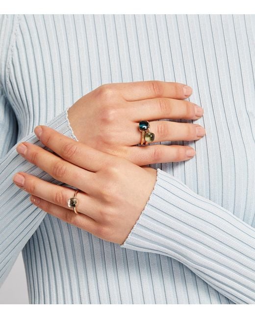Pomellato Brown Mixed And Prasiolite Nudo Petit Ring