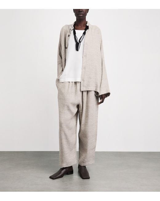 Eskandar Natural Linen-Blend Tweed Caucasus Jacket