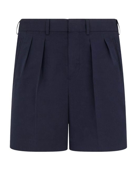 Tom Ford Blue Cotton-Silk Tailored Shorts for men
