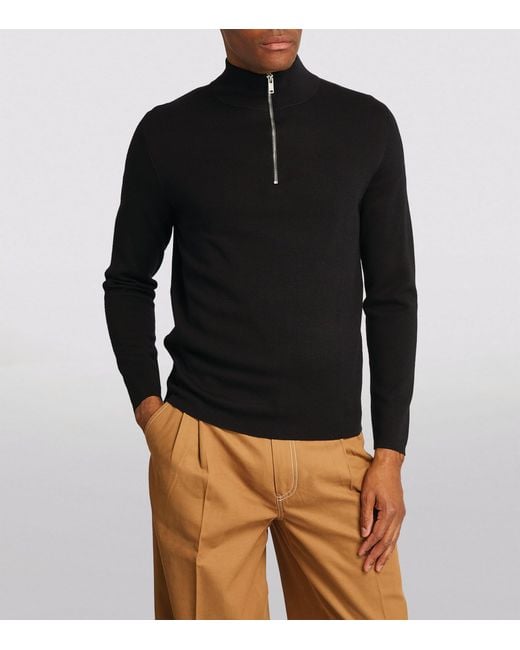 Sandro Black Half-Zip Sweater for men