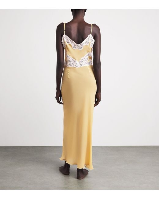 Loretta Caponi Metallic Silk Georgette Palmira Nightdress