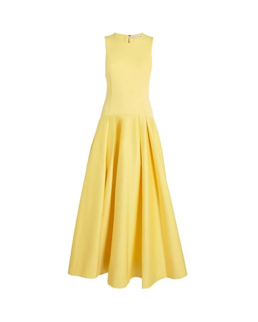 Alice + Olivia Dropped Waist Adley Maxi Dress in Yellow