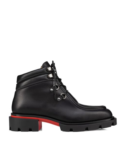 Christian Louboutin Black Our Pabelito Leather Ankle Boots for men