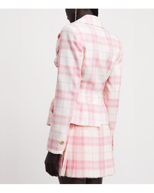 Vivienne Westwood Pink Check Asymmetric Drunken Jacket