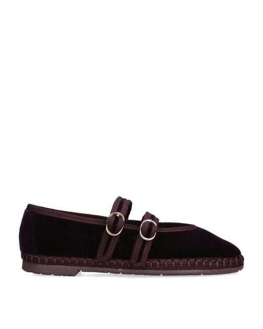 Flabelus Black Velvet Claire Mary Janes