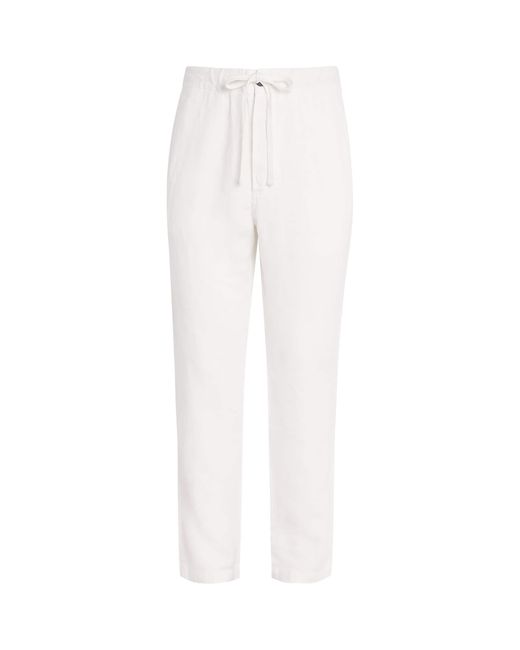 Citizens of Humanity White Linen Drawstring Straight Trousers for men