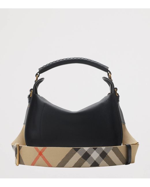 Burberry Black Small Calf Leather B Clip Messenger Bag