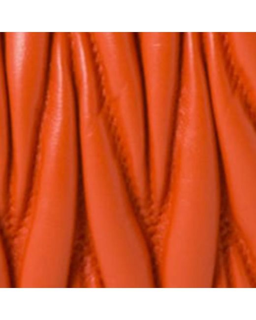 Miu Miu Orange Small Matelassé Leather Wander Top-Handle Bag