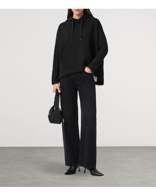 AllSaints Black Lace-Trim Hoodie
