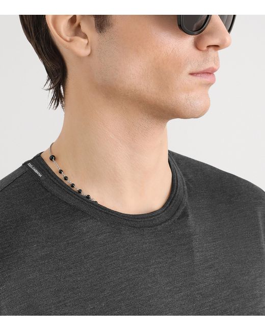 Dolce & Gabbana Black Silk T-Shirt for men