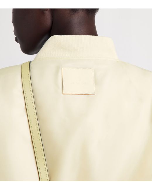 Anine Bing Natural Cropped Leon Bomber Jacket
